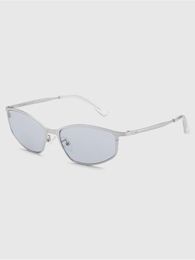 NEW IN BOX Blue Elephant Matte Silver Sunglasses
